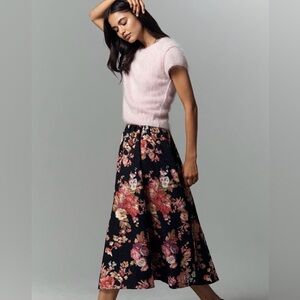 NWT The Jacie Floral Jacquard Midi Skirt By Maeve